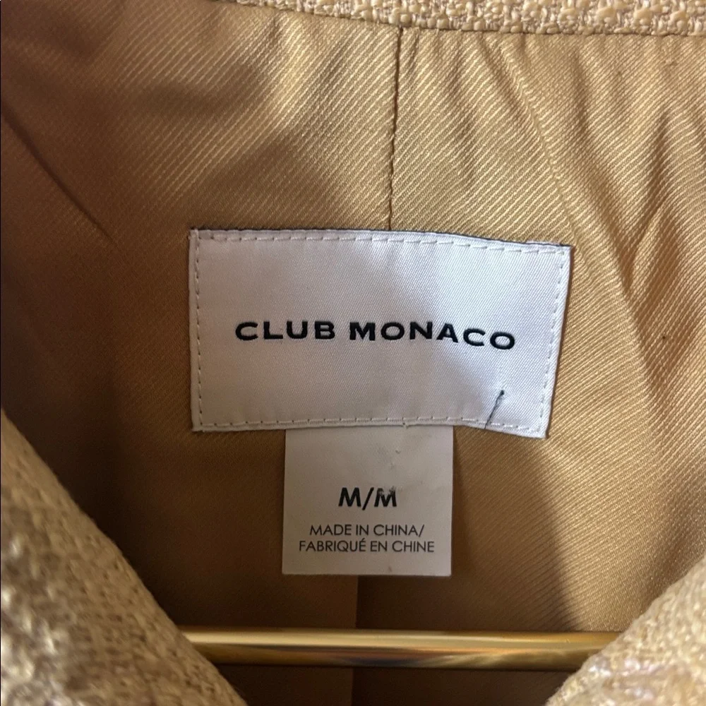 Club Monaco Cropped Textured Zip Jacket - Tan - Picture 3 of 11